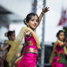 Zankar Dance Academy underholdt Kongeparet og Kronprinsparet med indisk folkedans. Foto: Carina Johansen / NTB scanpix
